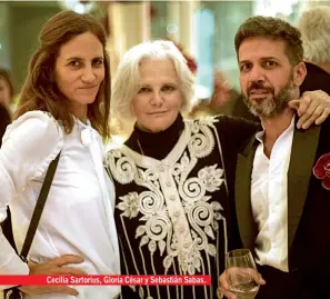  ??  ?? Cecilia Sartorius, Gloria César y Sebastián Sabas.