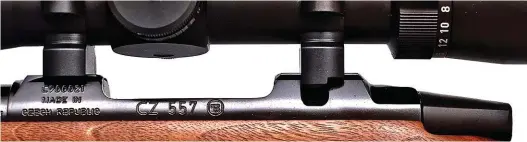  ??  ?? ABOVE: The 557 action has integrated 19mm scope rails.