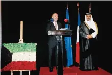  ??  ?? French Ambassador to Kuwait Christian Nakhla delivers a speech.