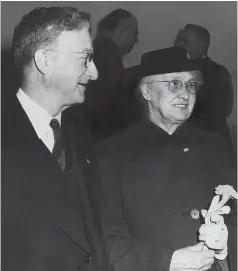  ??  ?? In June of 1949, Helena Gutteridge attended the opening of the Trade and Labour Council’s new $150,000 temple on West Broadway. To her left is council president Bill Showler.