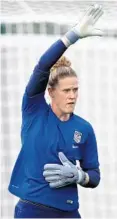  ?? ELSA/GETTY ?? Goalkeeper Alyssa Naeher has played profession­ally in the U.S. and Germany.