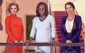  ?? RAMONA ROSALES/SHOWTIME ?? From left: Michelle Pfeiffer as Betty Ford, Viola Davis as Michelle Obama and Gillian Anderson as Eleanor Roosevelt in “The First Lady.”