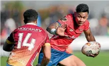  ??  ?? Tasman’s Solomon Alaimalo’s ability to play fullback and wing won’t hurt his All Blacks prospects.