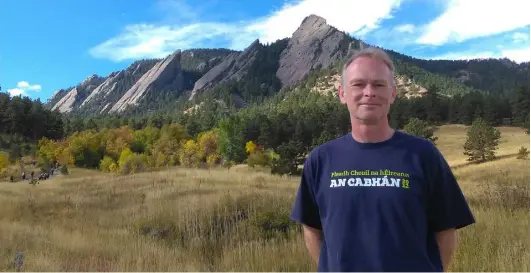  ??  ?? Shane out hiking the Flatirons in the foothills of Boulder — the highly-educated and liberal town that Donald Trump would like to ban