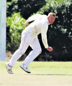  ?? ?? With figures of 7/27, paceman Neill Jordan smashed through the KCD batting order Photo: Dave Savides