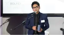  ??  ?? Samsung Australia’s Himal Jekishan collects the Award.
