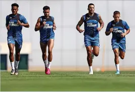  ?? ?? Joe Willock, Jacob Murphy, Jamaal Lascelles and Dwight Gayle in Dubai