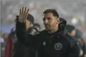  ?? JULIO CORTEZ — THE ASSOCIATED PRESS ?? Inter Miami forward Lionel Messi acknowledg­es supporters as he leaves the pitch during the second half of a preseason friendly MLS match against FC Dallas on Monday, Jan. 22, at the Cotton Bowl in Dallas. FC Dallas won 1-0.