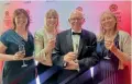  ?? ?? The Severn Valley Railway team at the Visit England Awards. Left to right are: Michelle Bevon, Helen Smith, Mike Ball and Shelagh Paterson. SVR