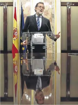  ?? EFE / J. P. GANDUL ?? Mariano Rajoy, ayer, en una de las salas del Congreso.