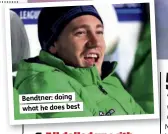  ??  ?? Bendtner: doing what he does best