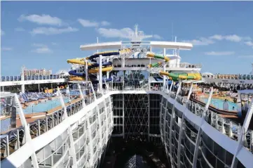  ?? CHABELI HERRERA Miami Herald file ?? The 15th deck, which includes a waterslide complex, on Royal Caribbean Internatio­nal’s Harmony of the Seas.