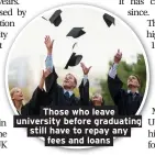  ??  ?? Those who leave university before graduating still have to repay any fees and loans