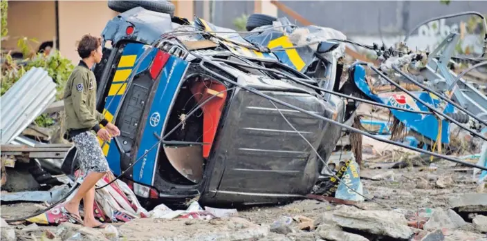  ?? AFP ?? Un terremoto de 7,5 grados, el pasado viernes, produjo la enorme ola que golpeó la ciudad de Palu, donde, a este sábado, más de 17.000 personas habían sido evacuadas.