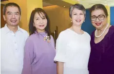  ??  ?? Nanoy Laurel, Nini Katigbak, Jackie Laurel and Baby Española