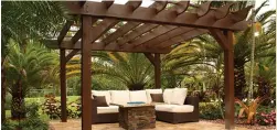  ??  ?? The Cape Coral firm offers services in commercial and residentia­l work such as outdoor kitchens, garden pergolas, fire pits and outdoor lighting.
