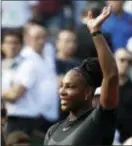  ?? ALESSANDRA TARANTINO — ASSOCIATED PRESS ?? Serena Williams celebrates winning her first-round match at the French Open in Paris Tuesday. The Associated Press