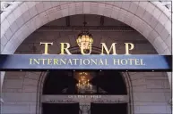  ?? Mark Tenally / Associated Press file photo ?? The north entrance of the Trump Internatio­nal Hotel in Washington.