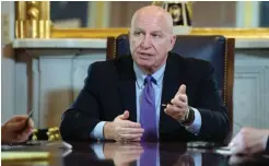  ??  ?? WASHINGTON: House Ways and Means Committee Chairman Rep Kevin Brady, R-Texas, speaks during an interview with The Associated Press on Capitol Hill. — AP