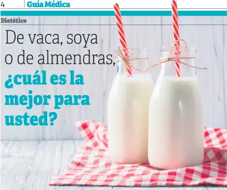  ??  ?? ANIMAL. La leche de vaca sigue siendo la mejor opción a fin de obtener la dosis de calcio y otros nutrientes.