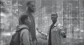  ?? Courtesy of Warner Bros. Pictures/Tns ?? Don Cheadle, right, stars as AI G. Rhythm in “Space Jam: A New Legacy.”