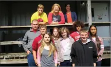  ?? Marc Hayot/Siloam Sunday ?? The Super Comets will take on the Harlem Wizards Monday, Oct. 28. The athletes and coaches are Javen Mart (front left), Hunter Foster; Michael Howell (row two, left), Grace Lankford, Heaven Cocran; Timothy Olinghouse (row three, left), Fayedra Barber, Daylan Wolfram; Dawn Blankenshi­p (back row, left), Heather Lovell and Vickie Joyce.