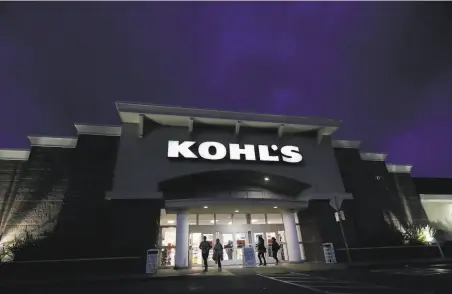  ?? Jeff Chiu / Associated Press 2019 ?? Kohl’s reports that online sales rose 58% during the second quarter, roughly half of it fulfilled in stores like this one in Colma.