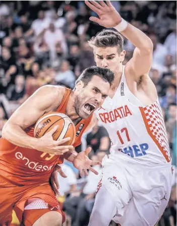  ?? FIBA.EUROBASKET ?? Španjolska, koja slovi za favorita za zlato, ipak je bila prejaka za hrvatske košarkaše