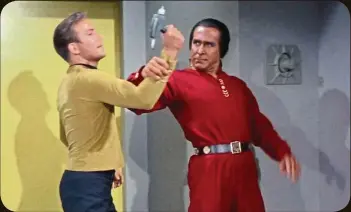  ??  ?? In their original TV encounter, Khan simply could not get Kirk to accept that man should never mess with superman.