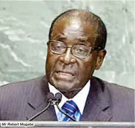  ??  ?? Mr Robert Mugabe