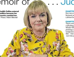  ?? Photo / Mark Mitchell ?? Judith Collins entered politics because her country needed her.