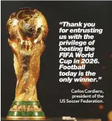  ??  ?? Carlos Cordiero, president of the US Soccer Federation.