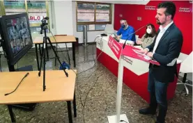  ?? BRÁGIMO/ICAL ?? El líder socialista, Luis Tudanca, interviene en el Comité del PSOE de Palencia