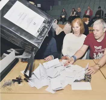  ??  ?? The count underway at a previous city council lelection