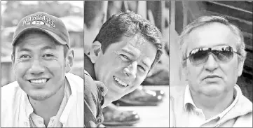  ??  ?? This combinatio­n of pictures shows (from left) Ortega, Rivas and Segarra who died in captivity after being abducted by renegade Colombian rebels. — AFP photo