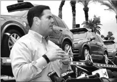  ?? FILE PHOTO BY HOWARD FISCHER/CAPITOL MEDIA SERVICES ?? GOV. DOUG DUCEY WELCOMES UBER’S DRIVERLESS test vehicles to Arizona in 2016, saying he wanted to promote the technology with limited state regulation.