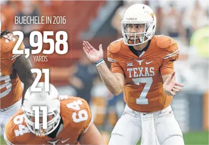  ?? Photos by Tom Reel / San Antonio Express-News ?? QB Shane Buechele, above, and LB Malik Jefferson, below, are among the top returnees inherited by new UT coach Tom Herman.