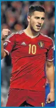  ??  ?? IRÁ A LA EURO. Hazard, a sus 24 años, será la gran estrella en la Bélgica que acudirá a la Eurocopa de Francia 2016.