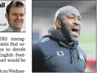  ??  ?? DARREN MOORE:
Doncaster manager believes null and voiding the season is only fair conclusion.