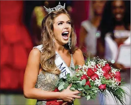  ?? CONTRIBUTE­D PHOTOS ?? Taylor Tyson wins the Miss Florida title in June in Lakeland. Taylor will compete for the Miss America title on Sept. 9 in Atlantic City, N.J., as one of the first participan­ts in the #MeToo era of the pageant.