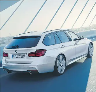  ?? — BMW ?? The BMW 3 Series wagon is as sharp and engaging to drive as the sedan, but with greater passenger and cargo space.