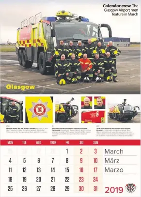  ??  ?? Calendar crew The Glasgow Airport men feature in March