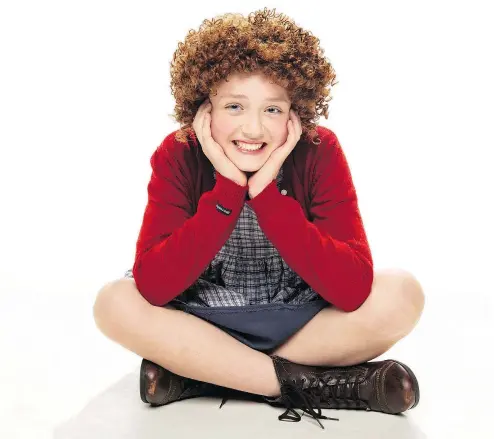  ?? — EMILY COOPER ?? Camryn Macdonald plays Annie in Align Entertainm­ent’s production of the Broadway musical on at the Michael J. Fox Theatre from Feb. 1-16. She’s one of 13 youngsters in the cast, along with two dogs.