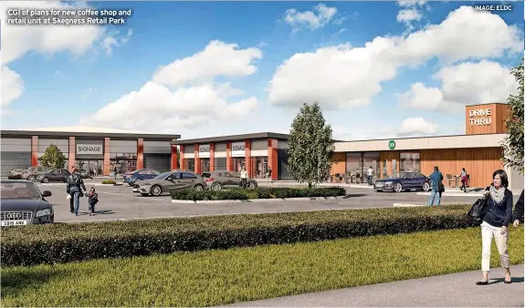  ?? ?? CGI of plans for new coffee shop and retail unit at Skegness Retail Park
IMAGE: ELDC