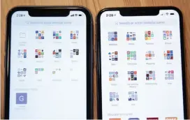  ??  ?? The screen on the iphone XS Max (right) is noticeably crisper and clearer than the iphone XR, but you’ll only notice it if you hold them side by side.