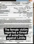  ?? ?? The female victim reported a threat of extortion against Limite