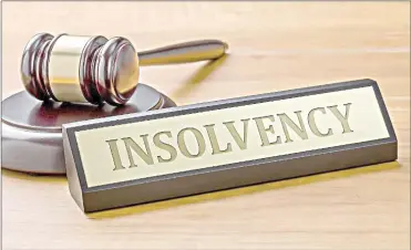  ?? ?? An individual may be declared insolvent through his own applicatio­n to the court or through the applicatio­n of the persons they owe or are indebted to.