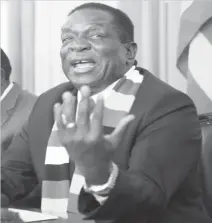  ??  ?? President Mnangagwa addresses journalist­s at State House soon after being declared the winner of the 2018 Presidenti­al election