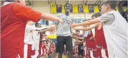  ?? BERNARD WEIL/TORONTO STAR ?? Pascal Siakam, making a grand entrance at the Raptors’ basketball academy, could see additional playing time with pal Jakob Poeltl in San Antonio.