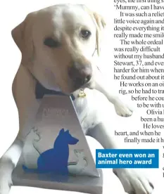  ??  ?? Baxter even won an animal hero award